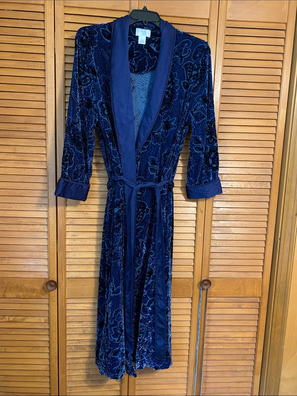 Plush Velvet Floral Long Robe